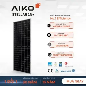 Tấm pin năng lượng mặt trời Aiko Solar 640Wp – Stellar 1N+