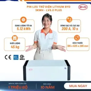 Pin Lưu Trữ Điện Lithium BYD 5kWh – LV5.0 Plus