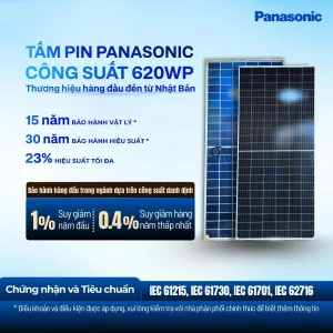 Tấm Pin Năng Lượng Mặt Trời Panasonic 620WP N-type Topcon
