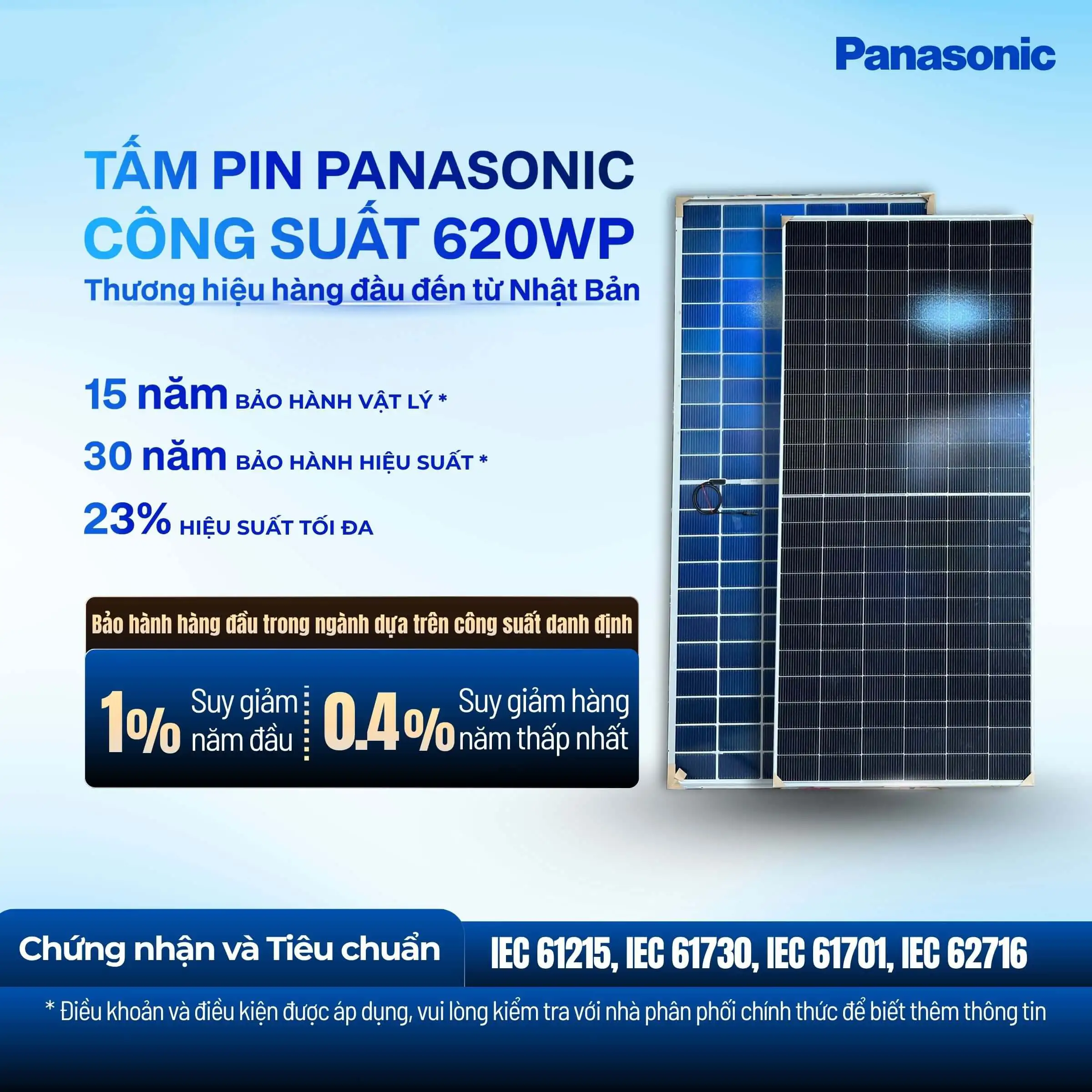 Tấm Pin Năng Lượng Mặt Trời Panasonic 620WP N-type Topcon