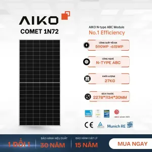 Tấm Pin Năng Lượng mặt trời Aiko Solar 610Wp – Comet 1N72